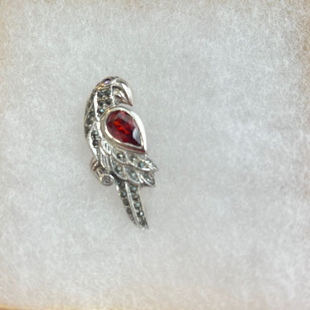 Sterling Silver and Marcasite Parrot/Bird Pin